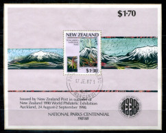 NEUSEELAND Block 13, Bl.13 Canc.on Paper - Tongariro Nationalpark - NEW ZEALAND / NOUVELLE-ZÉLANDE - Hojas Bloque