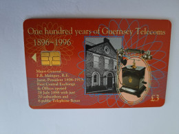 GUERNSEY / CHIPCARD/ 3 POUND / OLD TELEPHONE  100 YEARS  / GUERNSEY TELECOM       USED  CARD     **14657** - [ 7] Jersey Und Guernsey