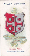 1 Denstone  College  - School Arms 1906 - Wills Cigarette Card - Original  Antique Card - Wills