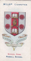 3 Rossall School  - School Arms 1906 - Wills Cigarette Card - Original  Antique Card - Wills
