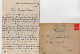 TB 4361 - Lettre En Franchise Militaire - Soldat DREVON Au 64 è Rgt D'Artillerie Place De KASBA - TADLA Maroc Pour LYON - Brieven En Documenten