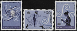 Greece 1974, 100 Years Of The Universal Postal Union (UPU) - 3 V. MNH - UPU (Union Postale Universelle)