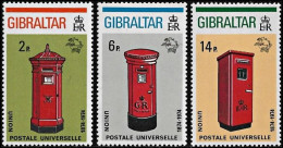 Gibraltar 1974, 100 Years Of The Universal Postal Union (UPU) - 3 V. MNH - UPU (Union Postale Universelle)