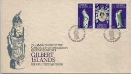 Gilbert  Islands  - 1978 The 25th Anniversary Of Coronation Of Queen Elizabeth II - Complete Set - FDC - Isole Gilbert Ed Ellice (...-1979)