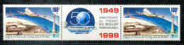 NEUKALEDONIEN 1188 (2) Mit Zwischensteg Mnh - Flugzeug, Plane, Avion  - NEW CALEDONIA / NOUVELLE-CALÉDONIE - Blocks & Kleinbögen