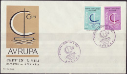 Turquie - Türkei - Turkey FDC2 1966 Y&T N°1796 à 1797 - Michel N°2018 à 2019 - EUROPA - FDC