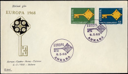 Europa CEPT 1968 Turquie - Türkei - Turkey FDC3 Y&T N°1868 à 1869 - Michel N°2095 à 2096 - 1968