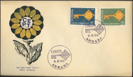 Europa CEPT 1968 Turquie - Türkei - Turkey FDC4 Y&T N°1868 à 1869 - Michel N°2095 à 2096 - 1968