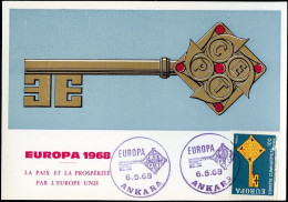 Europa CEPT 1968 Turquie - Türkei - Turkey CM Y&T N°1868 - Michel N°MK2095 - 100k EUROPA - 1968