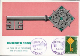 Europa CEPT 1968 Turquie - Türkei - Turkey CM Y&T N°1869 - Michel N°MK2096 - 130k EUROPA - 1968