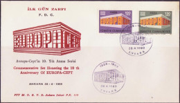 Turquie - Türkei - Turkey FDC1 1969 Y&T N°1891 à 1892 - Michel N°2124 à 2125 - EUROPA - FDC