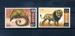 1966-69 KENIA Kenya N.32-33 MNH ** Alti Valori, 10s & 20s, Lion And - Kenia (1963-...)