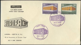 Turquie - Türkei - Turkey FDC4 1969 Y&T N°1891 à 1892 - Michel N°2124 à 2125 - EUROPA - FDC