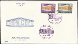 Turquie - Türkei - Turkey FDC6 1969 Y&T N°1891 à 1892 - Michel N°2124 à 2125 - EUROPA - FDC