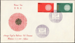 Europa CEPT 1970 Turquie - Türkei - Turkey FDC5 Y&T N°1952 à 1953 - Michel N°2179 à 2180 - 1970