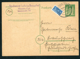 Ganzsache All. Besetzung BiZone P7 Weiden 1951 - Covers & Documents