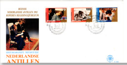 NETHERLANDS ANTILLES: 1992 -  FDC - Visit Queen Beatrix And Prince Claus (E242) - Curaçao, Nederlandse Antillen, Aruba