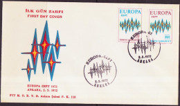 Europa CEPT 1972 Turquie - Türkei - Turkey FDC2 Y&T N°2024 à 2025 - Michel N°2253 à 2254 - 1972