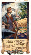 CHROMO CALENDRIER PUBLICITAIRE ILLUSTRE  L'ORDRE ET LE TRAVAIL ABONDANCE ET PROSPERITE CALENDRIER 1920 AU VERSO - Big : 1901-20