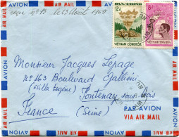 VIET NAM LETTRE PAR AVION DEPART SAIGON 11-8-1965 VIETNAM POUR LA FRANCE - Viêt-Nam