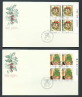 Canada # 1148-1149-1150 UR. PB. On FDC's - Christmas 1987 - 1981-1990