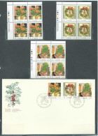 Canada # 1148-1149-1150 UL. PB. MNH + Combo FDC - Christmas 1987 - Blocks & Sheetlets