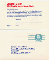USA -  CAESAR RODNEY PATRIOT - SENATOR GLENN -  WE REALLY NEED YOUR VOTE - 1981-00
