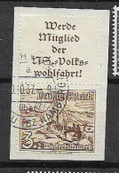 Reich From Booklet Panes VFU 1937 Michel S244 On Fragment 15 Euros + - Booklets