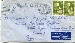 VIET NAM LETTRE PAR AVION DEPART SAIGON 6-2-1965 VIETNAM POUR LA FRANCE - Viêt-Nam