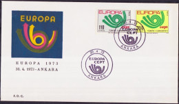 Europa CEPT 1973 Turquie - Türkei - Turkey FDC1 Y&T N°2050 à 2051 - Michel N°2280 à 2281 - 1973