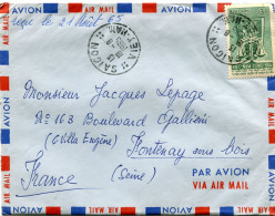 VIET NAM LETTRE PAR AVION DEPART SAIGON 18-8-1965 VIETNAM POUR LA FRANCE - Viêt-Nam