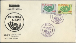 Turquie - Türkei - Turkey FDC3 1973 Y&T N°2050 à 2051 - Michel N°2280 à 2281 - EUROPA - FDC