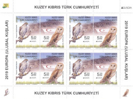 2019 - EUROPA - TURKISH CYPRIOT STAMPS -   NATIONAL BIRDS - FLAGS - BLOCK - 20TH JUNE 2019 - 2019