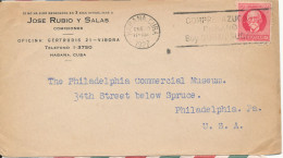 Cuba Cover Sent To USA Habana 25-9-1927 - Storia Postale