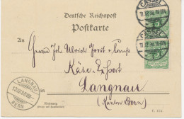 DEUTSCHES REICH 1898 5 Pf Krone MeF Auf Kab.-Postkarte Von CASSEL 1 (KASSEL) Nach LANGNAU, Schweiz - Lettres & Documents