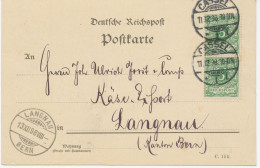 DEUTSCHES REICH 1898 5 Pf Krone MeF Auf Kab.-Postkarte Von CASSEL 1 (KASSEL) Nach LANGNAU, Schweiz - Storia Postale