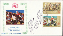 Europa CEPT 1975 Turquie - Türkei - Turkey FDC4 Y&T N°2123 à 2124 - Michel N°2355 à 2356 - 1975