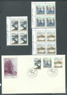 Canada # 1256-1257-1258 UL. PB. MNH + FDC - Christmas 1989 - Winter Landscapes - Blocks & Sheetlets