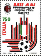 # ITALIA ITALY - 1992 - Milan Winner - Calcio Football Soccer Sport Stamp MNH - Clubs Mythiques