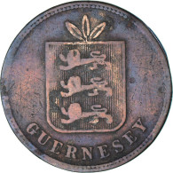 Monnaie, Guernesey, 4 Doubles, 1874, Heaton, Birmingham, TB, Bronze, KM:5 - Guernesey