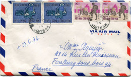 VIET NAM LETTRE PAR AVION DEPART SAIGON ?-6-1971 VIETNAM POUR LA FRANCE - Viêt-Nam