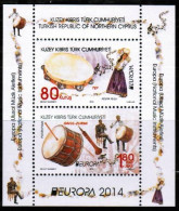 2014 - EUROPA - NATIONAL MUSIC INSTRUMENTS - BLOCK - TURKISH CYPRIOT STAMPS - STAMPS - UMM - 2014