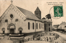 SAINT OUEN  -  80  -  L'Eglise  -  Sortie De L'Ecole Des Filles - Saint Ouen