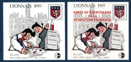 LOT De 2 BLOCS CNEP NEUF ** LUXE N° 10 & 11 SALON PHILATELIQUE LYON 1989 GUIGNOL SURCHARGE ANNEE DU BICENTENAIRE - CNEP