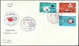 Turquie - Türkei - Turkey FDC1 1979 Y&T N°2246 à 2248 - Michel N°2477 à 2479 - EUROPA - FDC