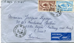 VIET NAM LETTRE PAR AVION DEPART SAIGON 31-3-1965 VIETNAM POUR LA FRANCE - Viêt-Nam