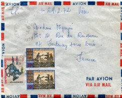 VIET NAM LETTRE PAR AVION DEPART SAIGON ?-?-1972 VIETNAM POUR LA FRANCE - Viêt-Nam