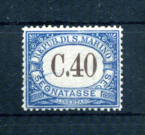 1939 SAN MARINO Segnatasse Tasse Tax N.58 40 Centesimi MNH ** - Timbres-taxe