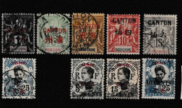 Canton 1901-1919 Lot Incluant Yv 1, 5, 11, 21, 57, 70, 72, 74 Oblitérés O - Oblitérés