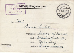 PRISONERS OF WAR MAIL 1942 LETTER SENT FROM STALAG II D  TO WAŁCZ / DEUTSCH KRONE/ - Camps De Prisonniers